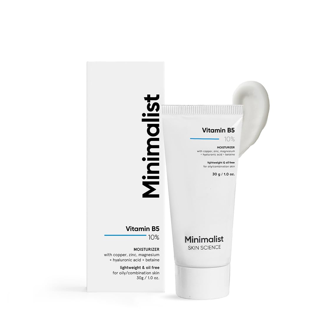 Minimalist Dehydrated Skin Moisturizer with 10% Vitamin B5 for Oily & Acne-Prone Skin | Oil-Free Hydration & Lightweight Gel Formula for Damaged Barrier Repair | Fast-Absorbing & Non-Sticky Lightweight Winter Cream For Women & Men | Fragrance-Free | 30grams